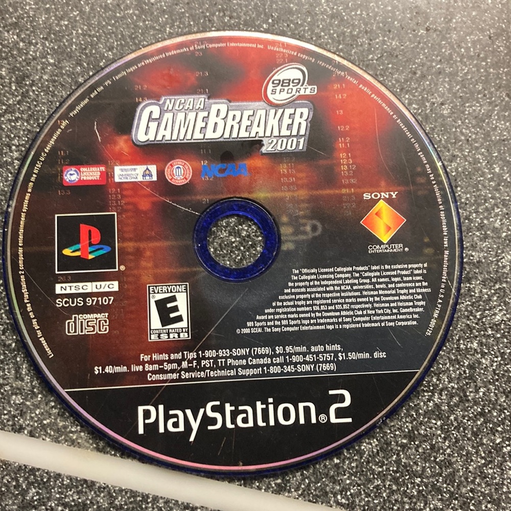 PS2 PlayStation two NCAA game breaker 2001